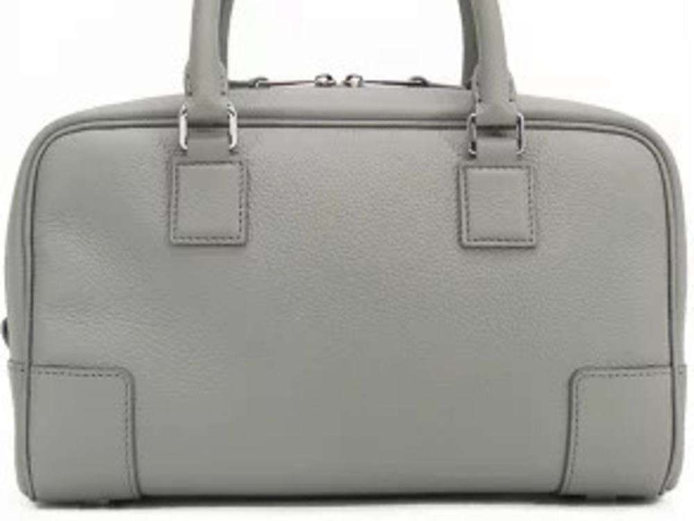 Loewe Handbag Calf Boston Amazona Gray Bag Shoulder Grain Soft Pearl Gray